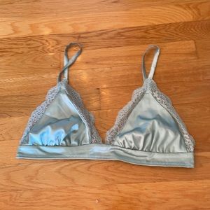 Silky light blue bralette large